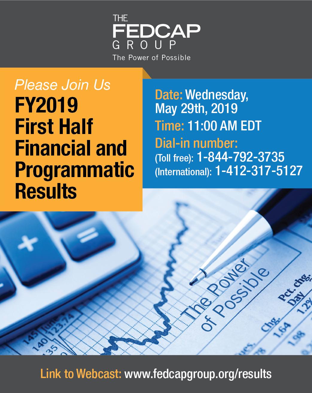 Fedcap Group announces FY19 First Half Financial and Operating results